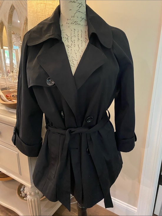 White House Black Market Jackets & Blazers - White House Black Market Black Belted Trench Coat